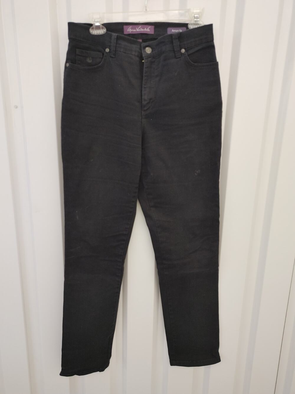 Gloria Vanderbilt Amanda Jeans Black High Rise Sz 8